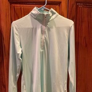FOOTJOY Golf outerwear piece. Womens Sz M. Light green with white stripes
